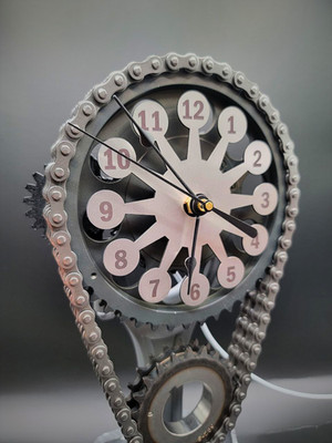 Chevy V8 Rotating Gear Clock: Motorized Steampunk Chevy Nova, Corvette, Camaro