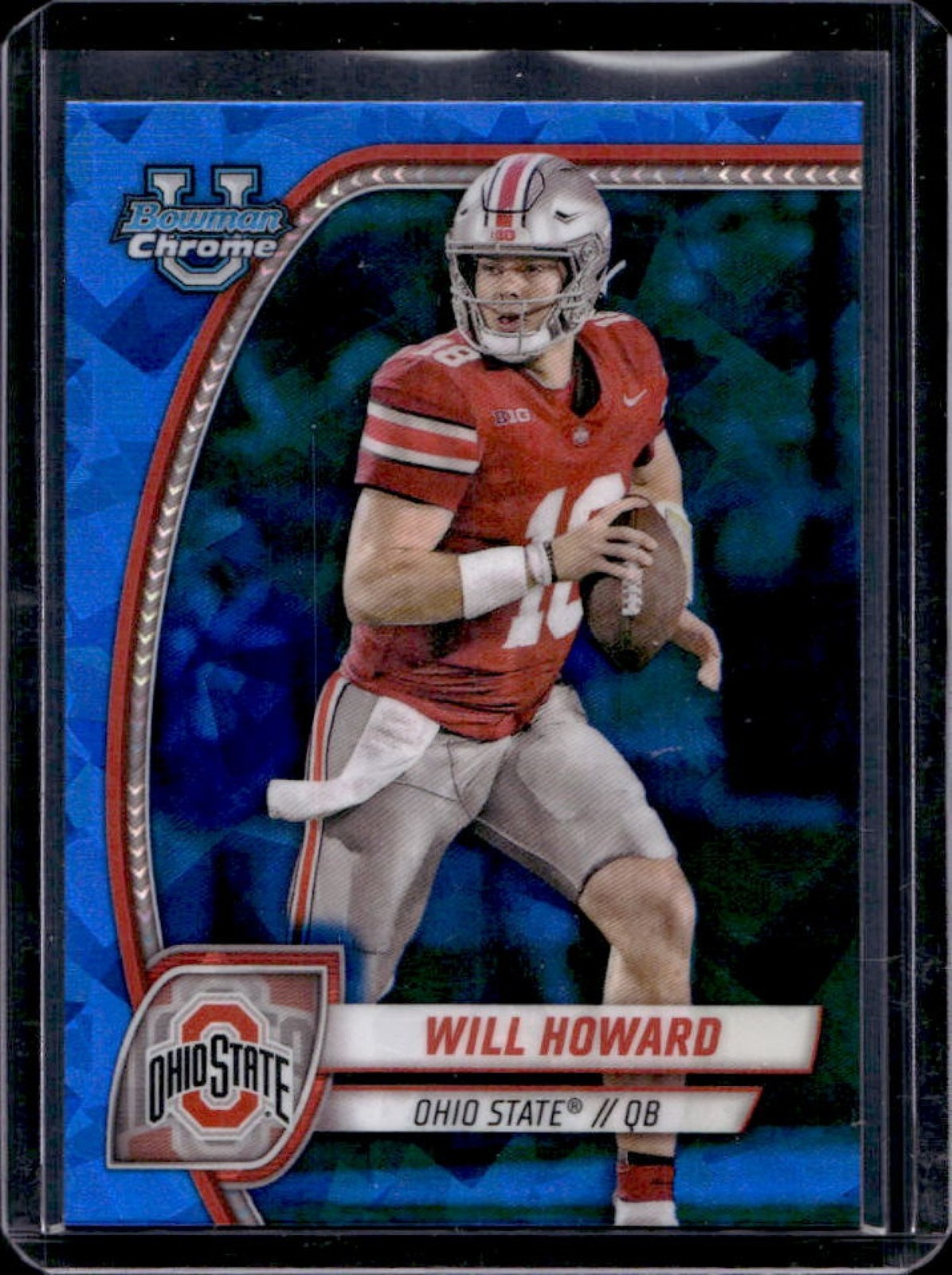 2024 Bowman Chrome U Sapphire Will Howard #182 Buckeyes