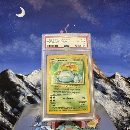 Venusaur - 15 Pokemon Base Set - WOTC Holo PSA 4 🍃