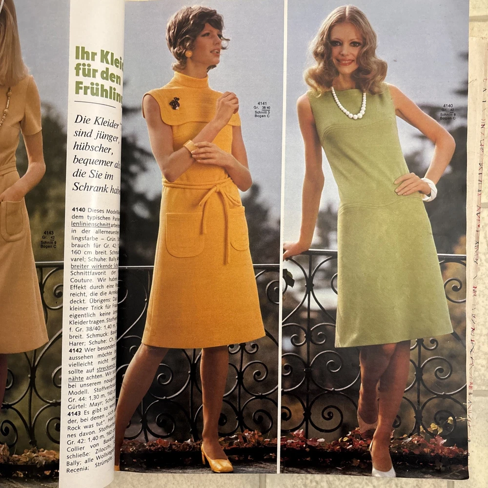 Burda Moden, Februar 1972 mit Arbeitsanleitung und Schnittmuster