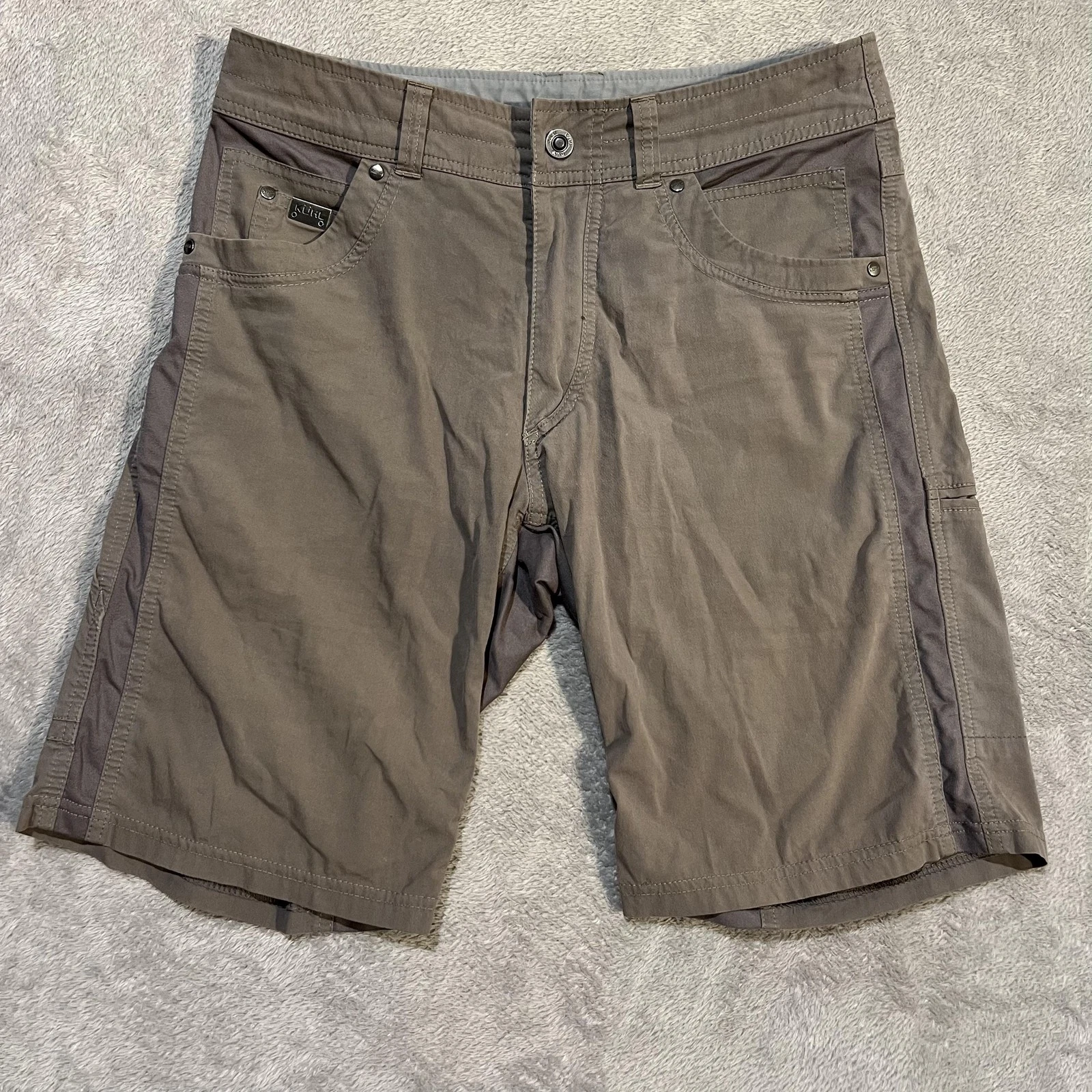 Kuhl Radikl Cargo Shorts Mens 31 Brown Stretch Hiking Outdoor Trail 11" Utility