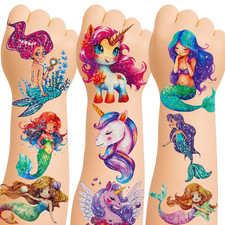 150 Kids Glitter Temporary Tattoos for Girls   Individually Wrapped, Waterpro
