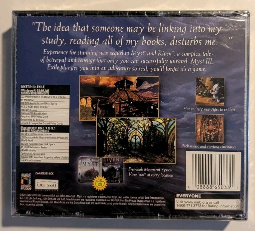 Myst III Exile PC CD-ROM - La Nouvelle Suite De Myst Et Riven, Jeu Complet