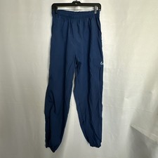 Vtg 90s Nike Track Pants Joggers Side Zip Windbreaker Embroidered Blue L 271