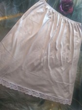 Vintage Vanity Fair Half Slip Large Lavender Nylon Lace Slit Vintage Lingerie