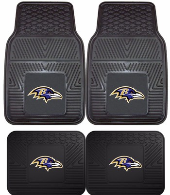 Baltimore Ravens Heavy Duty NFL Floor Mats 2 & 4 pc Sets for Cars Trucks & SUV's