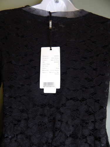 STYLEWE BLACK GUIPURE LACE HALF SLEEVE A-LINE MIDI DRESS NEW WITH TAGS NWT SZ 2 - Bild 8 von 10
