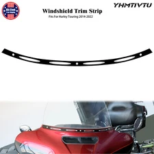 CNC Front Windscreen Windshield Trim Strip Fit For Harley Touring FLHX 2014-2022