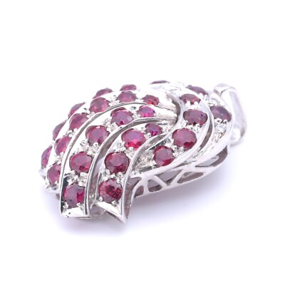 Siam Thailand Ruby Pendant With Taubenblutroten Rubies IN 18 CT