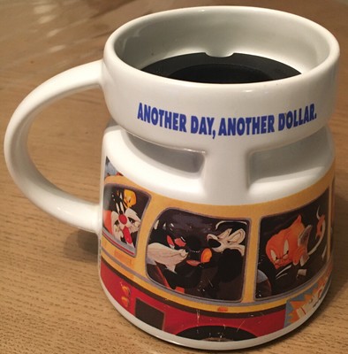 Vintage Looney Tunes Characters Travel Mug With Lid 1995 Taz Daffy Another Day Ebay