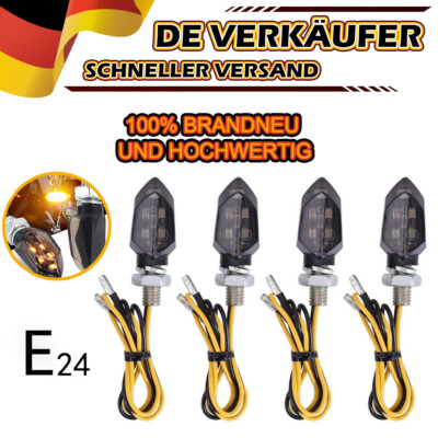4pcs LEDs Miniblinker Motorrad Blinker Universal Roller Blinkleuchte 12V 6W M8