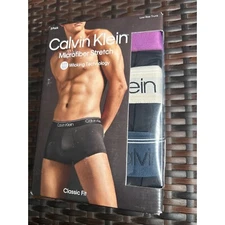 XXL 2XL NEW MEN'S CALVIN KLEIN 3 PACK LOW RISE TRUNK CLASSIC FIT