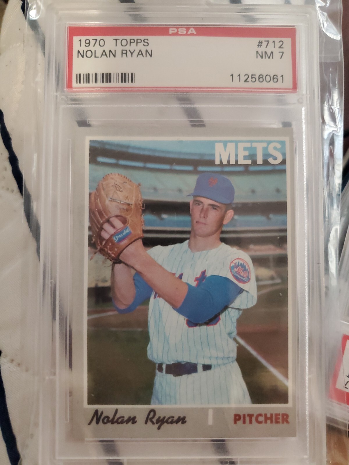 1970 topps #712 Nolan Ryan , Mets, PSA 7