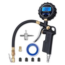 Digital Tire Pressure Gauge Inflator 250 PSI Quick Connect 0.1 Resolution