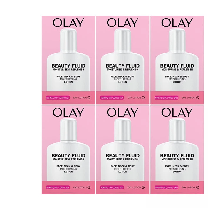 6x200ml Olay Oil of Olaz Beauty Fluid Face & Body Glow Feuchtigkeitspflege