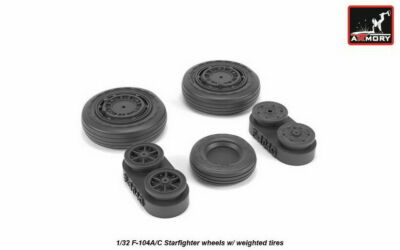 Armory AW32302 - 1/32 - F-104A/C Starfighter early type wheels, w/ nose wheels