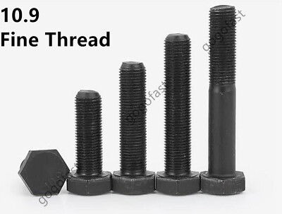 Fine Thread Black 10.9 Steel Hexagon Bolts Hex Head Screws M14 M16 M18 M20