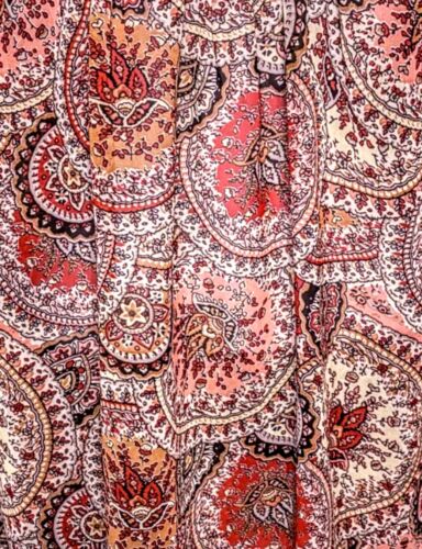 👚 Maria Gabrielle 1X Paisley Sheer Red Pink Coral BlouseTOP💚SUPER SEXY💚 - Picture 4 of 8