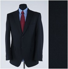 Mens Black Blazer 40R UK Size MIKA RAUTA Wool Sport Coat Jacket