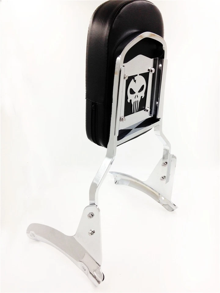 Skull Motorcycle Backrest Sissy Bar Leather Pad for HONDA Shadow Aero 1100 - Image 3 of 4