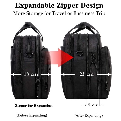 Sacoche Ordinateur Portable 17 Pouces Grande Mallette d'Affaires pour Hommes ... - Photo 5/9