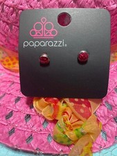 Paparazzi   Kids, Ladies, Teens RED   Glitter Circle post earrings   NWT  WOW