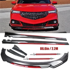 Front Bumper Lip Spoiler Body Kit Carbon Fiber For Acura TLX 2015-2020 B++