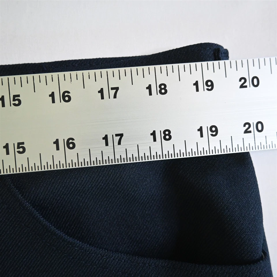 Vtg Lee 40x30 Navy Blue Polyester Rockabilly USA Made Boot Cut Jeans Pants - Image 2 of 4