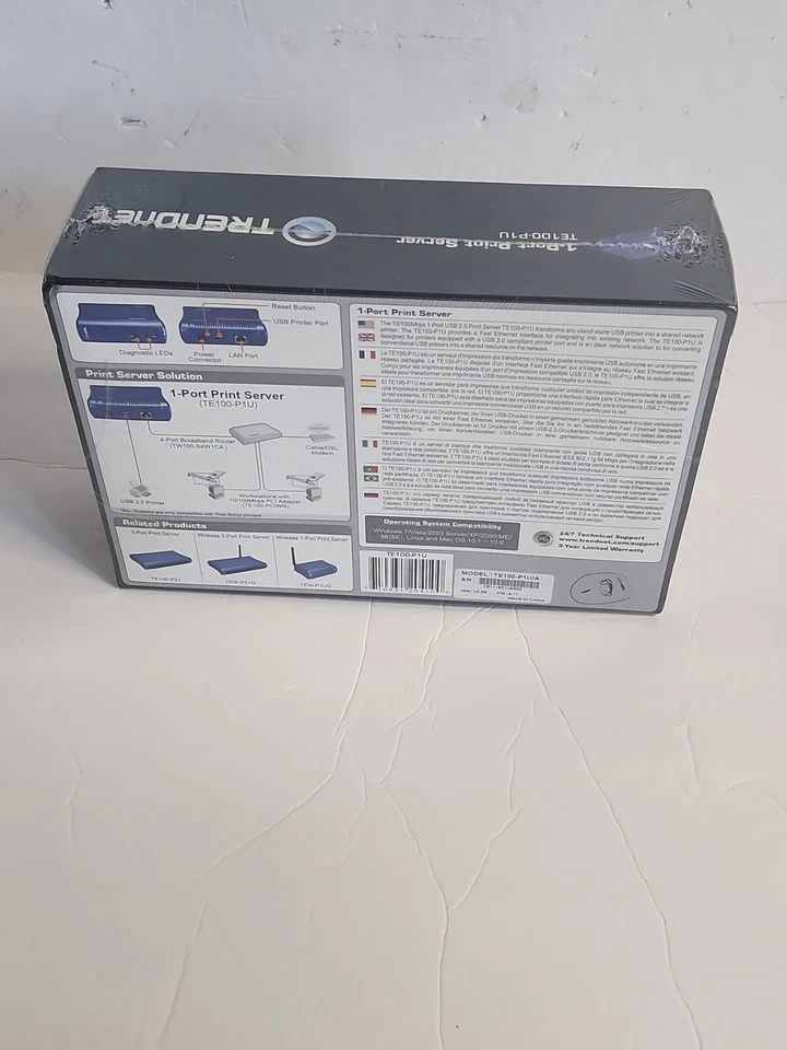 TRENDnet TE100-P1U Print Server USB-1 Port to USB 1-Port New Sealed - Image 3 of 4