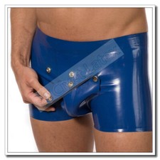 Latex Shorts for Men Boxers Crotch Holes with Cod Piece Customized 0.4mm E24