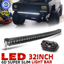 32inch 420W Curved LED Light Bar Spot Flood Offroad Driving Truck 4WD ATV SUV