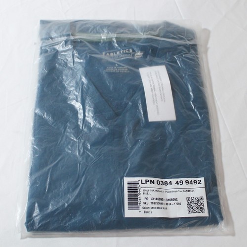 Fabletics Women's 2-Pocket Method Scrub Top ZG3 Caribbean Blue Large NWT - Picture 5 of 6
