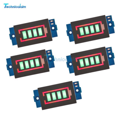 5pcs 1-5S Universal Battery Meter Capacity Indicator Module Green Display Meter-