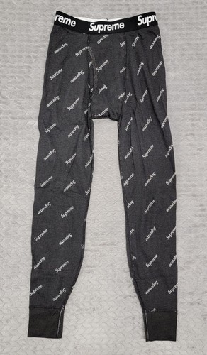 EUC Supreme Hanes Thermal Pant Black 