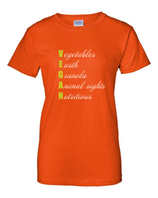 Womens Vegan T Shirt Vegetables Earth Granola Animal Rights Nutritious Plants