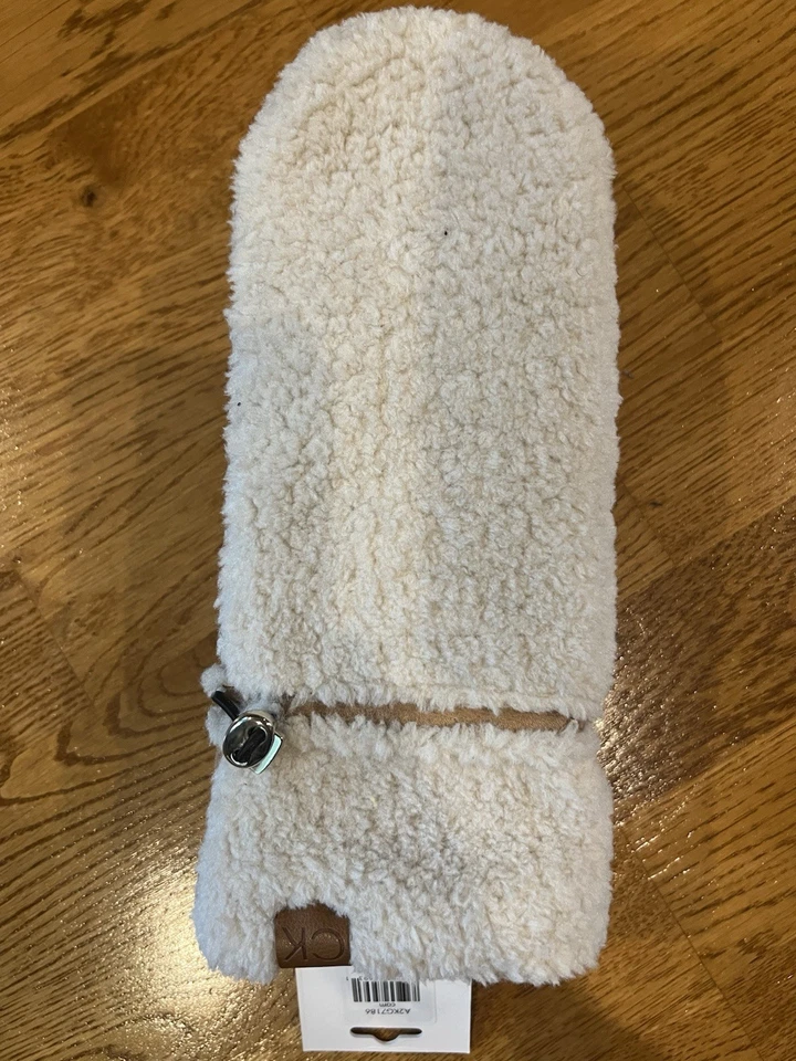 CALVIN KLEIN Women’s  One Size Faux Shearling & Faux Suede Mittens NWT  - Image 3 of 4