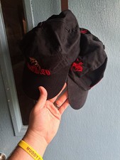 Lot of 2 Vintage Marlboro Hats Black Embroider Horse Rider Logo 90s Promo Cap 1