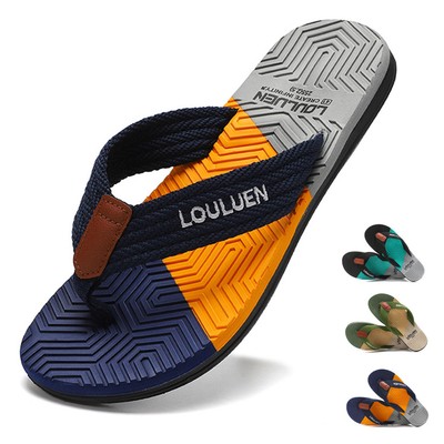 Flip-On Zehentrenner Herren Flip Flops Badelatschen Strandschuhe Duschlatschen
