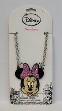 Necklace - Disney Minnie Mouse Face Head Bling Shiny Jewelry NEW Girls Women