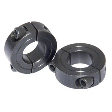 Double Split Shaft Collar 1" Bore Width 1/2 Inch Oxide Set Style Black 2 Pcs