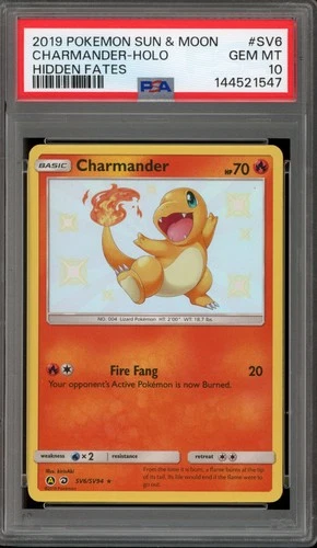 Pokemon Charmander Hidden Fates Holo Rare #SV6 PSA 10 Gem Mint
