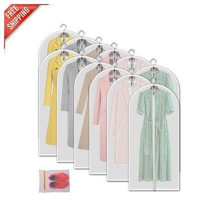 Waterproof PEVA Garment Bags for Suits & Sweaters - 12 Count, 24'' x 48''