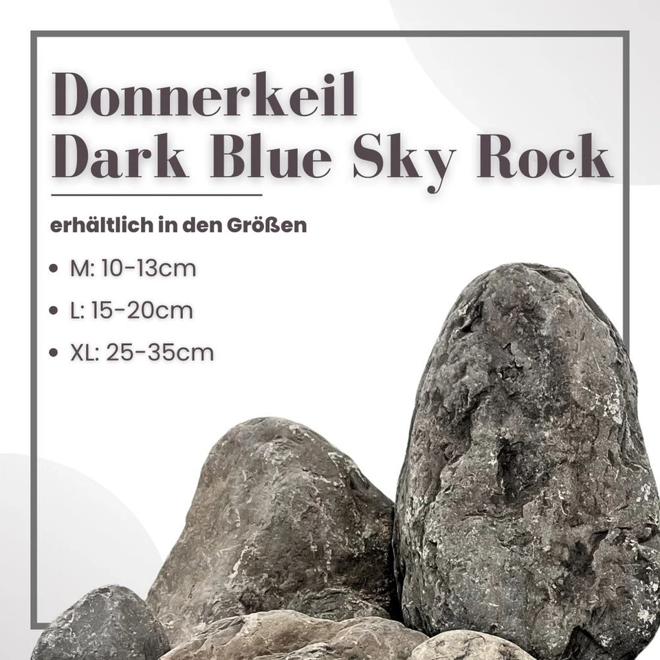 AquaOne Pierre Felsen Donnerkeil Ciel Bleu Foncé 25 kg Naturel Gris Mix M-XL - Photo 2/4
