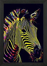 Zebras pop art Framed Wall Art Poster Canvas Print Picture