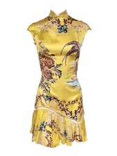 Roberto Cavalli SS 2003 Yellow Chinoiserie Ru...