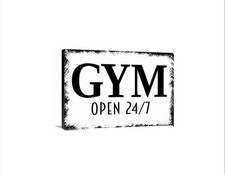 Gym Open 24/7 Sign, Home Gym Wall Art Decor, Fitness Room Motivation Sign,