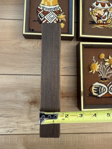 Vintage Nadelspitze Indianer Südwesten 4er Set gerahmte Wandkunst AZ - Bild 12 von 14