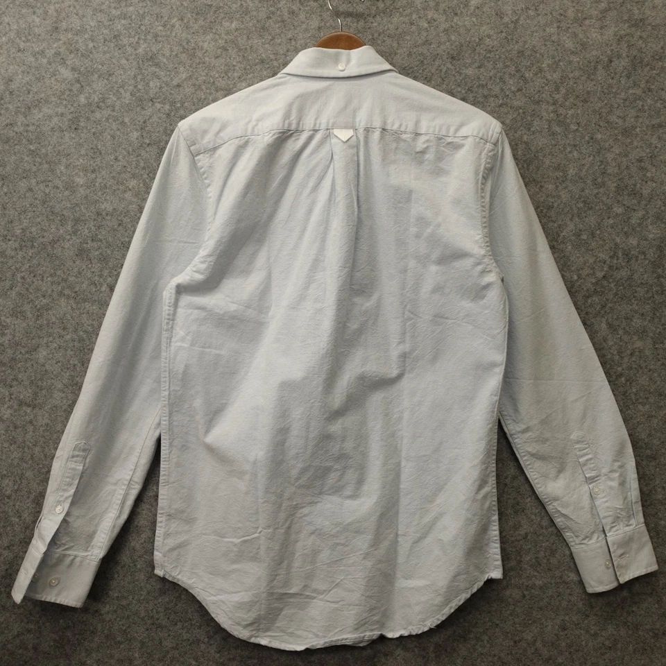 Camisa Oxford Abotonada Para Hombres PEQUEÑA Azul Sólido Luz Carrera Clásica CINCO CUATRO Foto 2 de 4