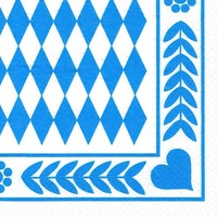 "Servietten, 3-Lagig 1/4-Falz 33 Cm X 33 Cm \"Bayrisch Blau\" 250 StüCk"