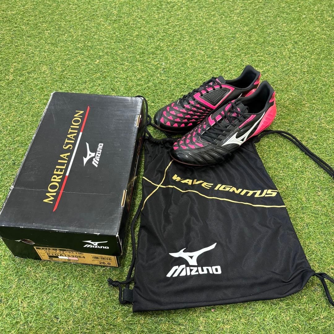 初鰹様！！【新品未使用】MIZUNO WAVE IGNITUS 3 MD ミズノ Mizuno Wave Ignitus 3 MD US 8 UK 7 P1GA153064 Soccer Football
